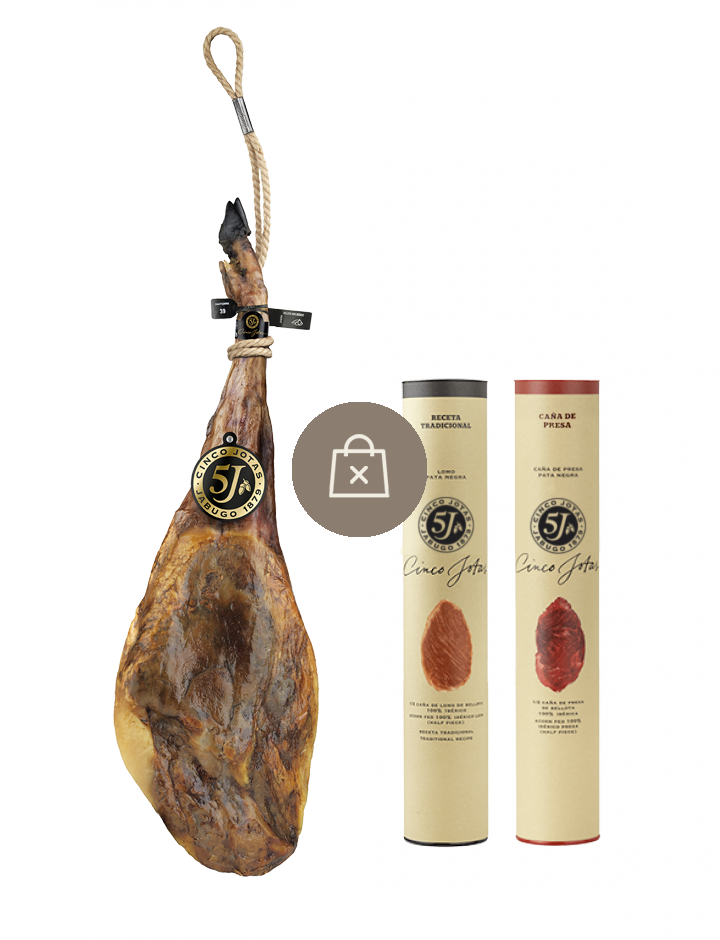 Selection of 100% ibérico ham with 2 half portions of cured meat